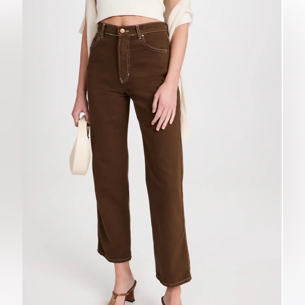 Reformation Cowboy High Rise Straight Jeans Chocolate Womens Size 23 - Picture 5 of 13
